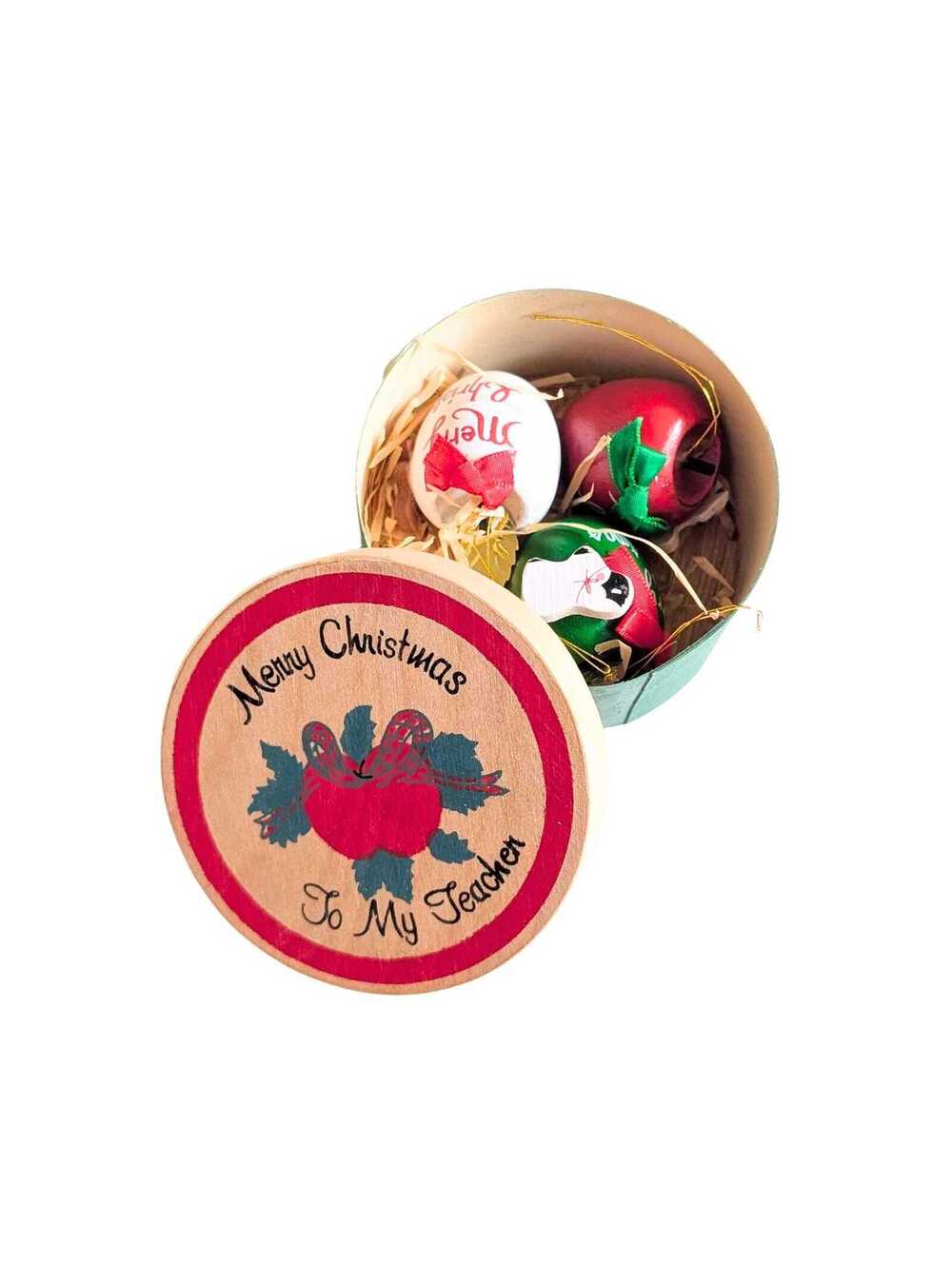 1980s Vintage Apple for the Teacher Christmas Ornaments